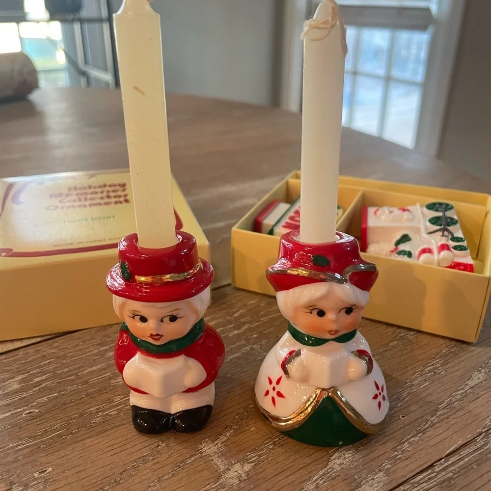 Vintage Holiday Memories Collector Ornaments Lot 2 NIB Carolers And Train - Picture 5 of 9